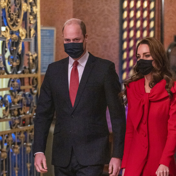 Le prince William, duc de Cambridge, et Catherine (Kate) Middleton, duchesse de Cambridge, assistent au service de chant communautaire Together At Christmas à l'abbaye de Westminster, à Londres, Royaume Uni, le 8 décembre 2021.