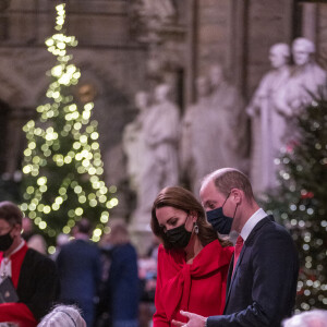 Le prince William, duc de Cambridge, et Catherine (Kate) Middleton, duchesse de Cambridge, assistent au service de chant communautaire Together At Christmas à l'abbaye de Westminster, à Londres, Royaume Uni, le 8 décembre 2021.