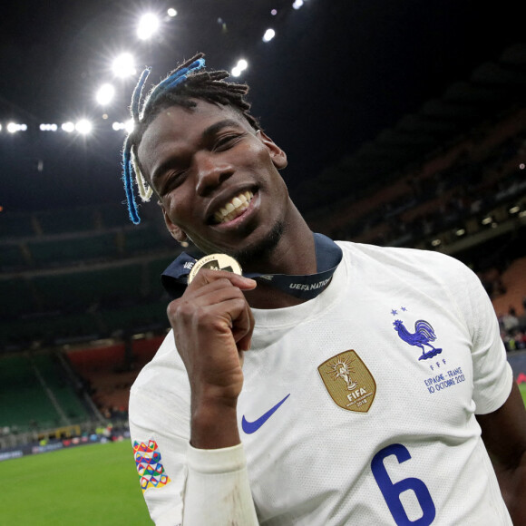 Paul Pogba- Football: La France remporte la coupe de la Ligue des Nations en battant l'Espagne 2 buts à 1 à Milan le 10 octobre 2021. © Inside/Panoramic/Bestimage