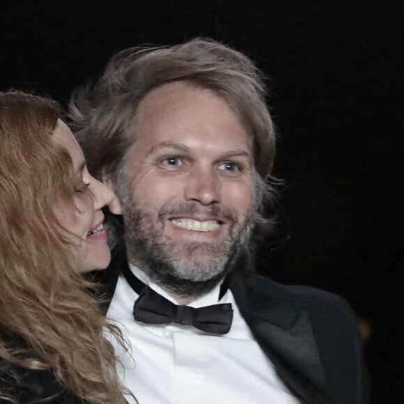 Florian Zeller et sa femme Marine Delterme - Projection du film "The Father" et remise d'Oscar sur le toit des studios Canal+ à Paris, le 25 avril 2021. © Photoshot/Pool/Panoramic/Bestimage