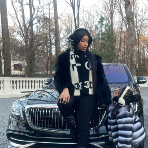 Cardi et sa fille aînée Kulture en janvier 2022.