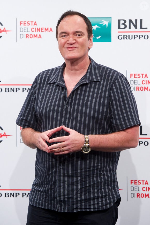 Le réalisateur américain Quentin Tarantino pose lors d'un photocall au 16ème festival international du film de Rome, à Rome, Italie, le 19 octobre 2021.