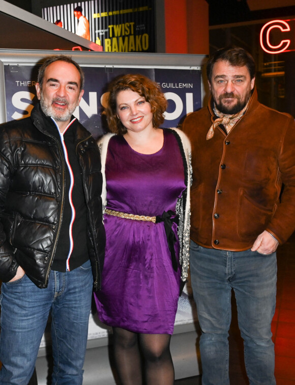 Exclusif - Bruno Solo, Sophie Guillemin et son mari Thierry Godard - Avant-première du film "Sans Toi" au cinéma mk2 Bibliothèque à Paris le 10 janvier 2022. © Coadic Guirec/Bestimage 