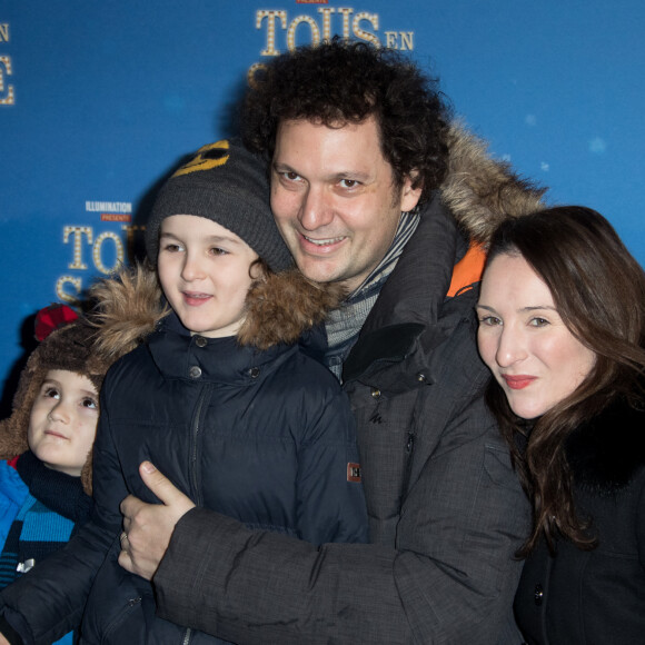 Le magicien Eric Antoine, sa femme Calista Sinclair-Antoine et leurs fils Ulysse et Raphaël - Avant-première du film "Tous en scène" au Grand Rex à Paris. Le 14 janvier 2017 © Cyril Moreau / Bestimage