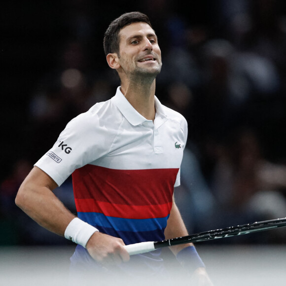 Novak Djokovic remporte la finale homme du Rolex Paris Masters face à Daniil Medvedev le 7 novembre 2021 © Aurélien Morissard / Panoramic / Bestimage