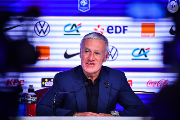 Didier Deschamps annonce la liste des joueurs pour les deux matches, contre le Kazakhstan (13 novembre 2021) et la Finlande (16 novembre 2021), comptant pour les éliminatoires du Mondial 2022 au Qatar. Paris. Le 4 novembre 2021.