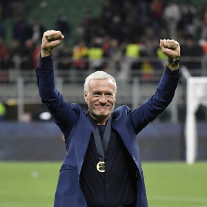 Didier Deschamps - La France remporte la coupe de la Ligue des Nations en battant l'Espagne 2 buts à 1 au stade San Siro à Milan, Italie, le 10 octobre 2021. © Inside/Panoramic/Bestimage