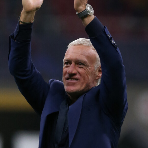 Didier Deschamps - Football: La France remporte la coupe de la Ligue des Nations en battant l'Espagne 2 buts à 1 à Milan le 10 octobre 2021.