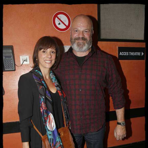 Philippe Etchebest et sa femme Dominique assistent au spectacle "Laurent Gerra Sans Modération" sur la scène de l'Olympia à Paris. © Alain Guizard/Bestimage 