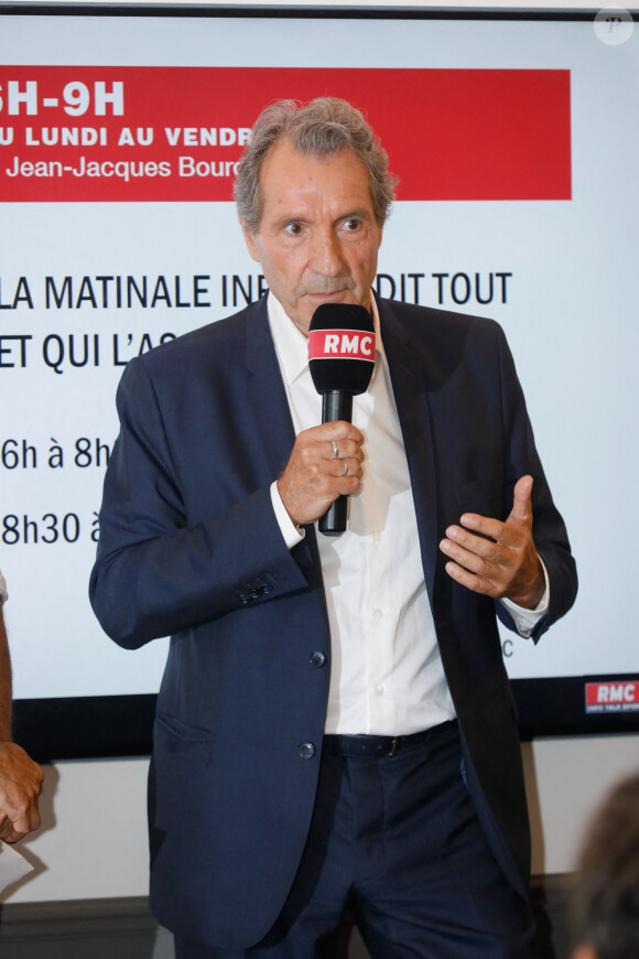 Jean-Jacques Bourdin - Conférence de presse de rentrée 2019-2020 de RMC, RMC Sport et BFM TV à Altice Campus à Paris le 28 août 2019. © Christophe Clovis / Bestimage