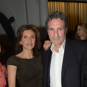 Jean-Jacques Bourdin et sa femme Anne Nivat - Soirée Néo Burlesque à l'hôtel Vernet à Paris le 20 mars 2014. 