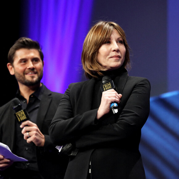 Christophe Beaugrand et Mathilde Seigner - 25e édition du Festival international du film de comédie de l'Alpe d'Huez, le 17 janvier 2022. © Dominique Jacovides / Bestimage