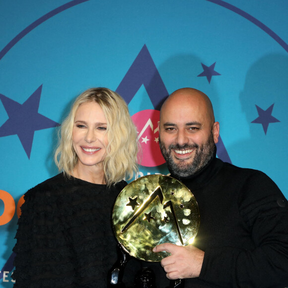 Pascale Arbillot et Jérôme Commandeur, Grand Prix pour "Irréductible" au photocall du palmarès de la 25ème édition du Festival international du film de comédie de l'Alpe d'Huez, France, le 22 janvier 2022. © Dominique Jacovides/Bestimage 