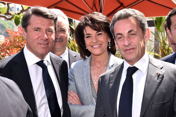 Dominique Estrosi-Sassone, Christian Estrosi - Nicolas Sarkozy à Nice afin de rencontrer les élus de sa majorité.