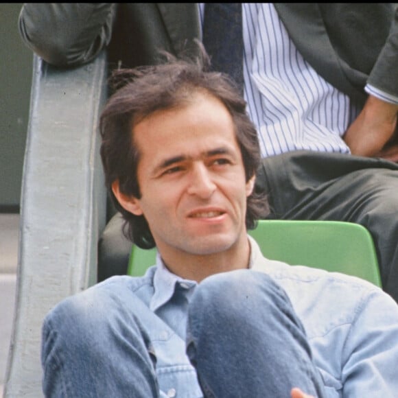 Jean-Jacques Goldman avec sa femme Catherine à Roland-Garros en 1990.