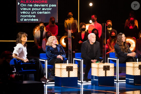 Exclusif - Faustine Bollaert, Nicoletta, Francis Perrin, Chimène Badi - Enregistrement de l'émission "La Boite à Secrets N°10", présentée par F.Bollaert, et diffusée le 28 janvier sur France 3. © Tiziano Da Silva / Bestimage 