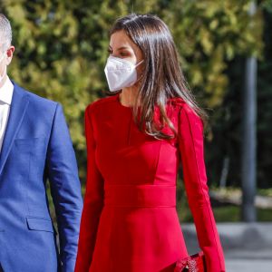 La reine Letizia d'Espagne arrive au Sénat pour assister à la 13 ème édition des Prix "Luis Carandell" à Madrid, Espagne