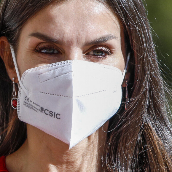 La reine Letizia d'Espagne arrive au Sénat pour assister à la 13 ème édition des Prix "Luis Carandell" à Madrid, Espagne, le 27 janvier 2022.