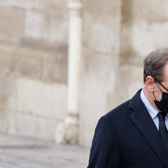 Vincent Lindon - Arrivées aux obsèques (bénédiction) de Gaspard Ulliel en l'église Saint-Eustache à Paris. Le 27 janvier 2022 © Jacovides-Moreau / Bestimage 