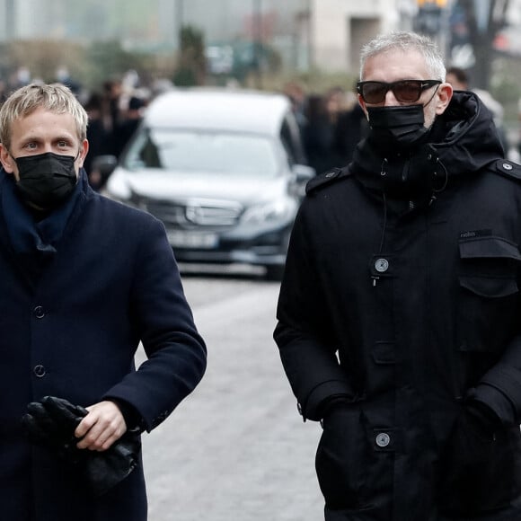 Jérémie Renier et Vincent Cassel - Obsèques (bénédiction) de Gaspard Ulliel en l'église Saint-Eustache à Paris. Le 27 janvier 2022 © Moriisard / Panoramic / Bestimage 