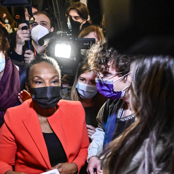 Christiane Taubira, candidate à l'élection présidentielle, est en meeting à Bordeaux le 27 janvier 2022