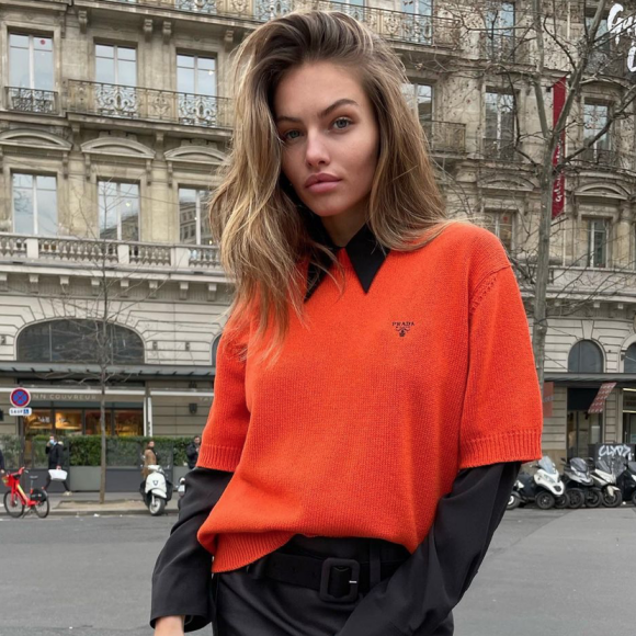 Thylane Blondeau à Paris en janvier 2022.