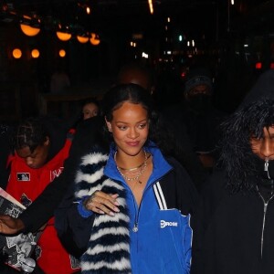 Rihanna et son compagnon ASAP Rocky ont dîné au restaurant Pastis à New York le 27 janvier 2022.