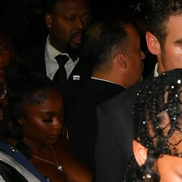 Rihanna et son compagnon A$AP Rocky quittent main dans la main l'after-party du Met Gala à New York, le 14 septembre 2021.