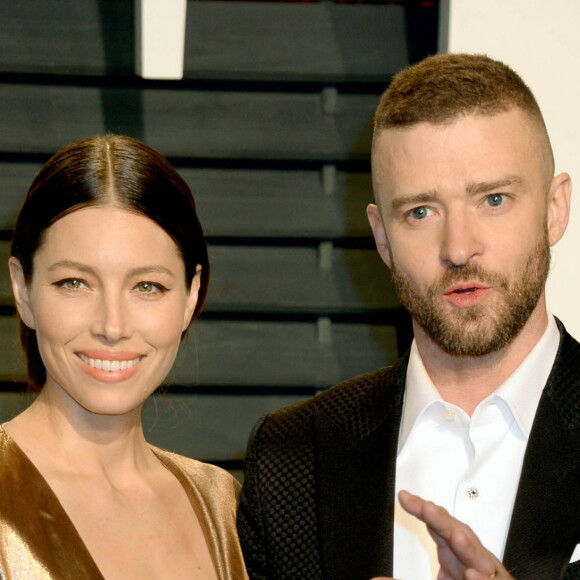 Jessica Biel et son mari Justin Timberlake - People à la soirée Vanity Fair en marge de la cérémonie des Oscar 2017 à Los Angeles le 26 février 2017. 