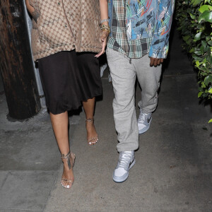 Exclusif - Rihanna et son compagnon ASAP Rocky sont allés dîner au restaurant "Giorgio Baldi" à Los Angeles, le 11 janvier 2022.