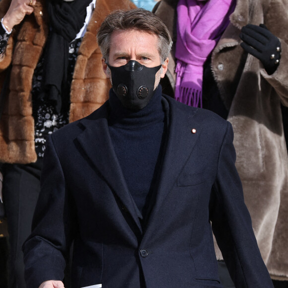 Le prince Emmanuel-Philibert de Savoie - Sorties de la messe anniversaire à la mémoire de Pierre Cardin en l'église de La Madeleine à Paris. Le 29 janvier 2021