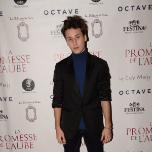 Exclusif - Nemo Schiffman - After-party du film "La Promesse de l'Aube" d'Eric Barbier" au restaurant Le Café Marly à Paris, France, le 12 décembre 2017. Evènement organisé par Five Eyes Production. © Rachid Bellak/Bestimage 