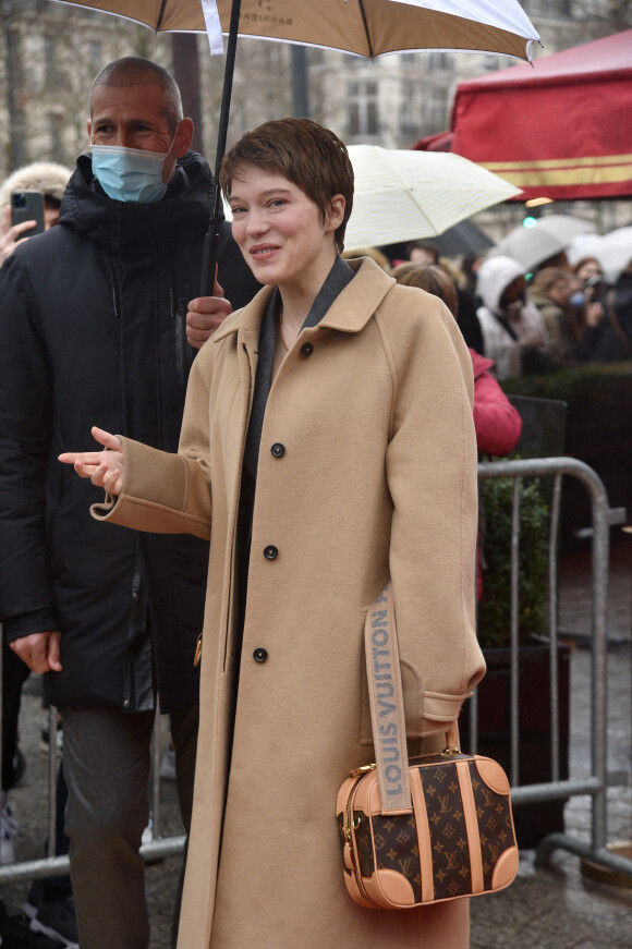 Exclusif - Lea Seydoux - Arrivée au déjeuner des nommés aux César 2022 au Fouquet's à Paris le 06 février 2022. © Giancarlo Gorassini / Bestimage