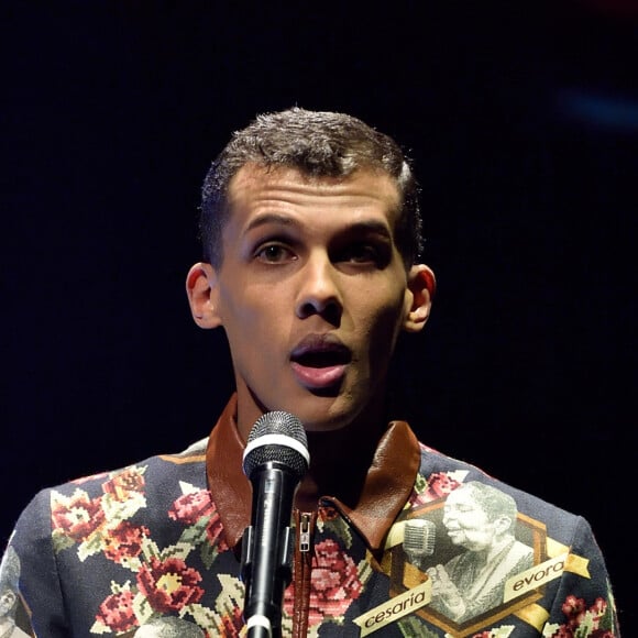 Stromae sur le plateau de l'émission télé "Che tempo che fa" à Milan en Italie le 14 décembre 2014. 