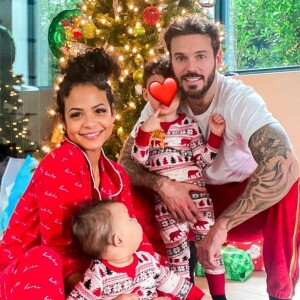 M.Pokora et Christina Milian avec leurs fils, Isaiah et Kenna, sur Instagram.