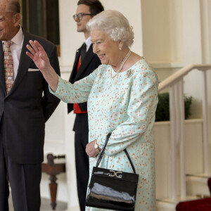 Le roi Felipe VI et la reine Letizia d'Espagne rencontrent la reine Elisabeth II d'Angleterre et le prince Philip, duc d'Edimbourg à l'occasion de leur voyage au Royaume-uni à Londres le 14 juillet 2017.