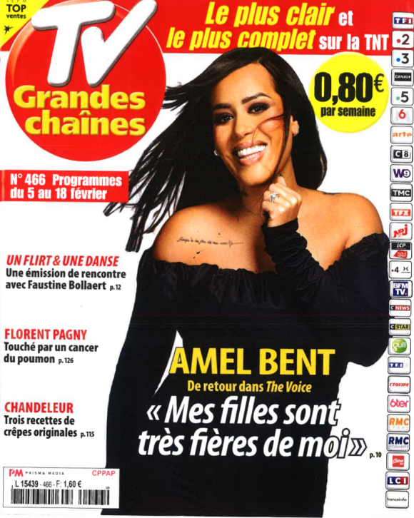Amel Bent fait la couverture du dernier numéro de TV Grandes chaînes