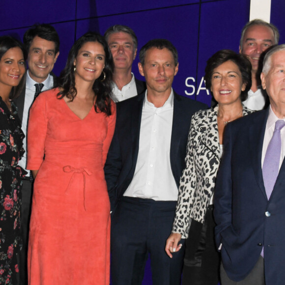 Marc-Olivier Fogiel, PDG de BFMTV, Aurélie Casse, Ruth Elkrief, Apolline de Malherbe, Alain Duhamel, guest - Conférence de presse de rentrée de BFMTV à Paris le 5 septembre 2019