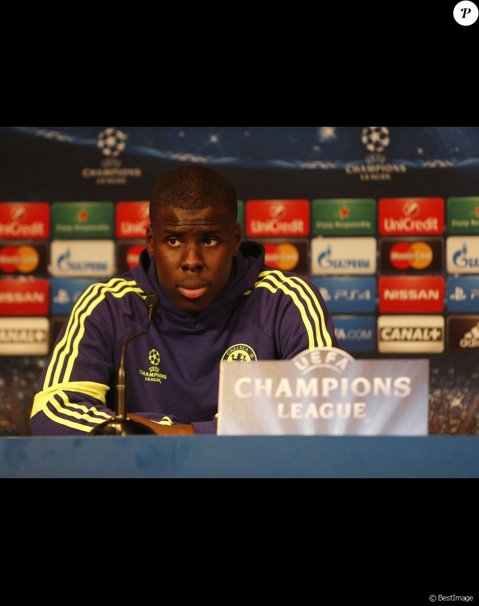 Conférence de Presse de Kurt Zouma Défenseur de Chelsea au Parc des Princes avant le match Psg-Chelsea en 1/4 de finale de la ligue des Champions à Paris le 16 Fevrier 2015.