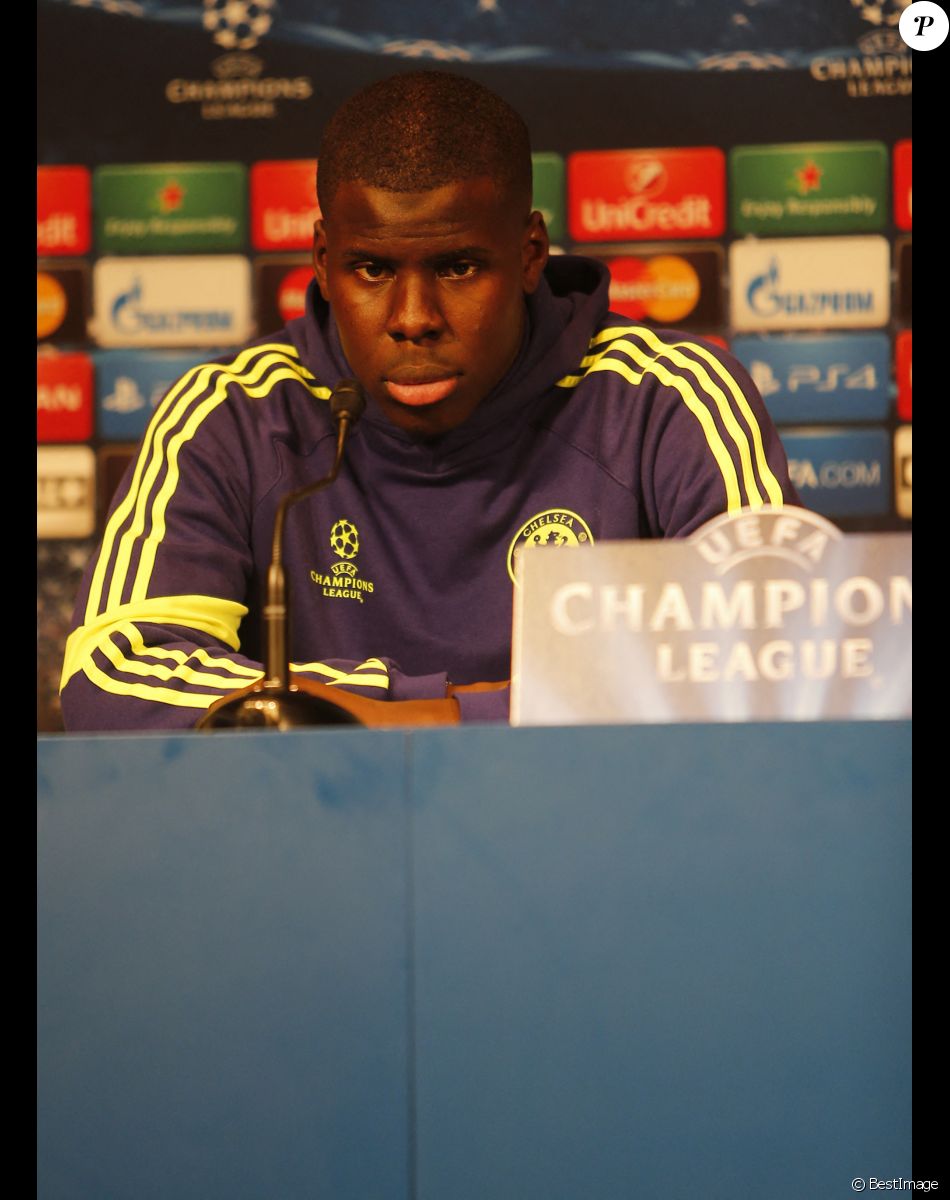 Conférence de Presse de Kurt Zouma Défenseur de Chelsea au Parc des Princes avant le match Psg-Chelsea en 1/4 de finale de la ligue des Champions à Paris le 16 Fevrier 2015.