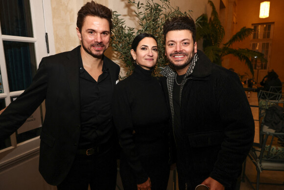 Exclusif - Stan Wawrinka, Elisa Soussan, Kev Adams - After de l'avant-première du film "Maison de retraite" à Paris le 10 février 2022. © Rubens Hazon/Bestimage 