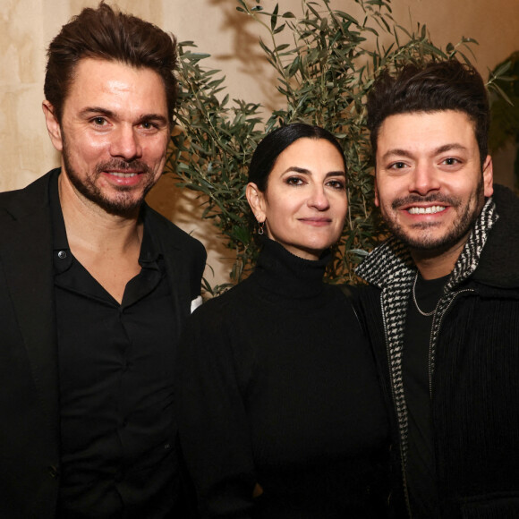 Exclusif - Stan Wawrinka, Elisa Soussan, Kev Adams - After de l'avant-première du film "Maison de retraite" à Paris le 10 février 2022. © Rubens Hazon/Bestimage 