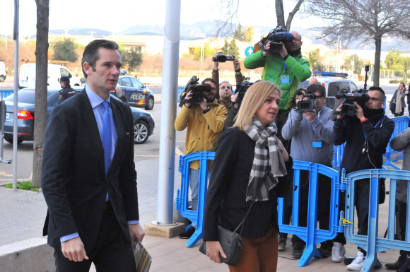 L'infante Cristina d'Espagne et son mari Inaki Urdangarin - Arrivées des différents protagonistes au tribunal de Palma de Majorque dans le cadre du procès "Case Noos". Le 3 mars 2016