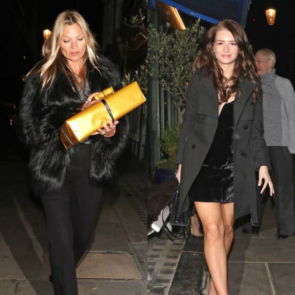 Kate Moss assiste à la soirée d'anniversaire de sa demi-soeur Lottie à Londres. Le 9 janvier 2019.