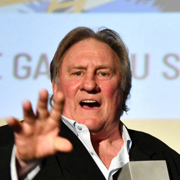 Gérard Depardieu lors de la soirée de clôture de la 3eme édition du Festival Cinéroman à Nice, le 24 octobre 2021. © Bruno Bebert / Bestimage 