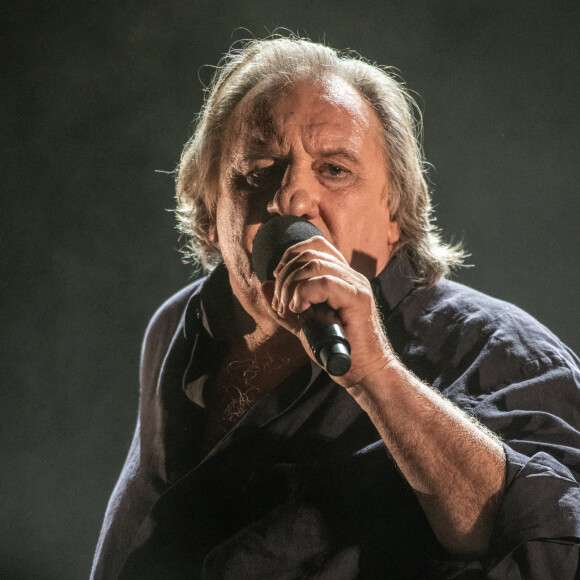 Exclusif - Gérard Depardieu - Gérard Depardieu chante Barbara - 20ème édition du Festival de Lacoste dans les carrières du Chateau de Lacoste le 15 Août 2020. © Morgan Palun / Bestimage 