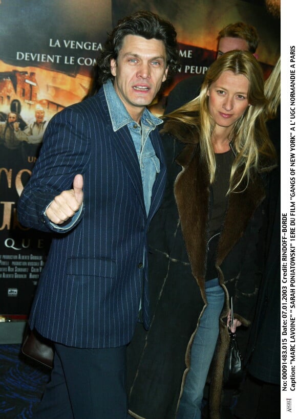 Archives : Marc Lavoine et sa femme Sarah Poniatowski à la 1ère du film "Gangs of New York" à l'UGC Normandie