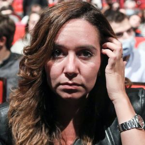Sarah Knafo - Eric Zemmour et Michel Onfray, philosophe, essayiste et polémiste français débattent au palais des congrès, Paris, le 4 octobre 2021.