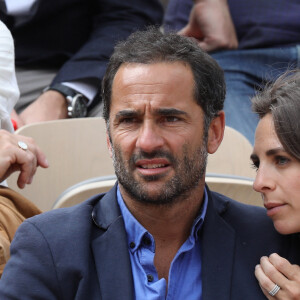 Florent Peyre et sa compagne Virginie dans les tribunes lors des internationaux de tennis de Roland Garros à Paris, France, le 3 juin 2019. © Jacovides-Moreau/Bestimage 