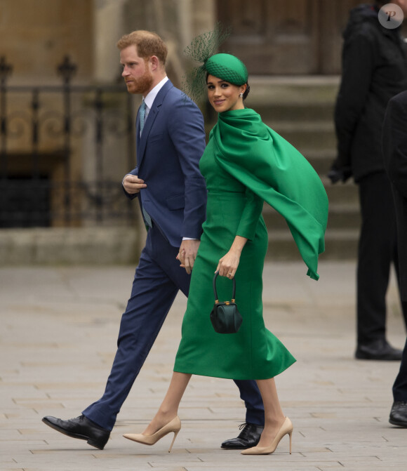 Le prince Harry, duc de Sussex, et Meghan Markle, duchesse de Sussex - La famille royale d'Angleterre lors de la cérémonie du Commonwealth en l'abbaye de Westminster à Londres, le 9 mars 2020. 